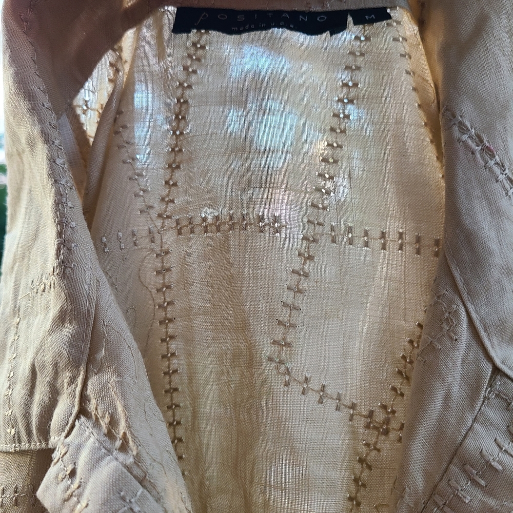Positano Embroidered Linen Blouse - Picture 8 of 9